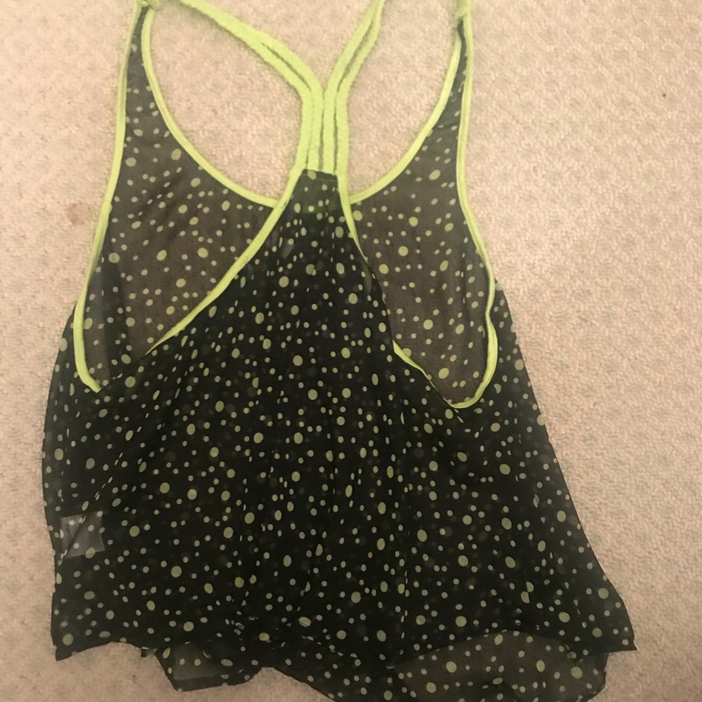 black and green sheer tank top